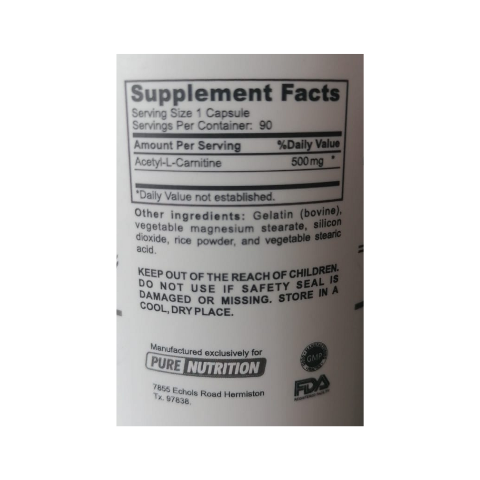 PURE NUTRITION CARNITINE ACETYL PURE NUTRITION 90CAPS