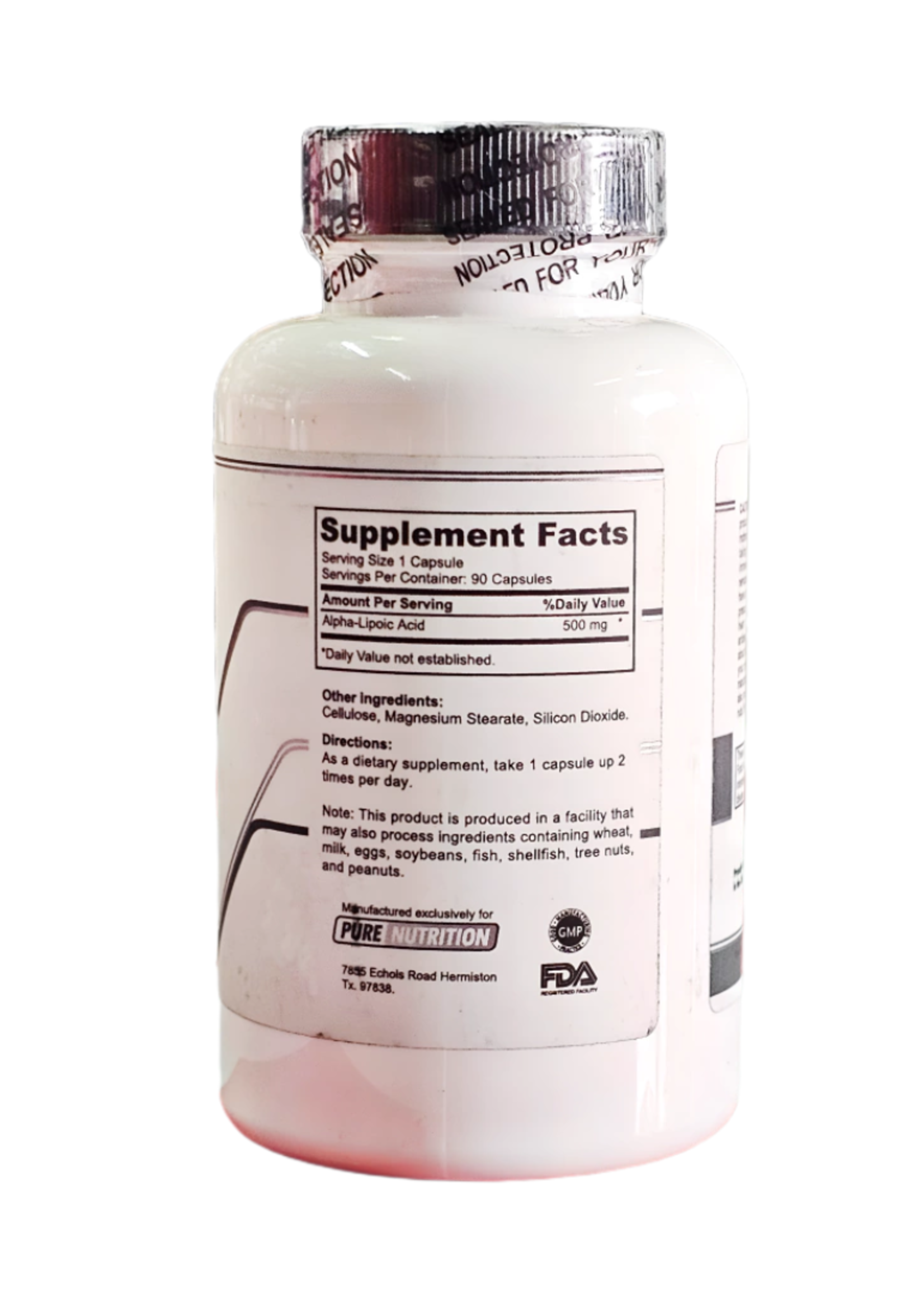 PURE NUTRITION ALPHA LIPOIC PURE NUTRITION 500MG 90 CAPS