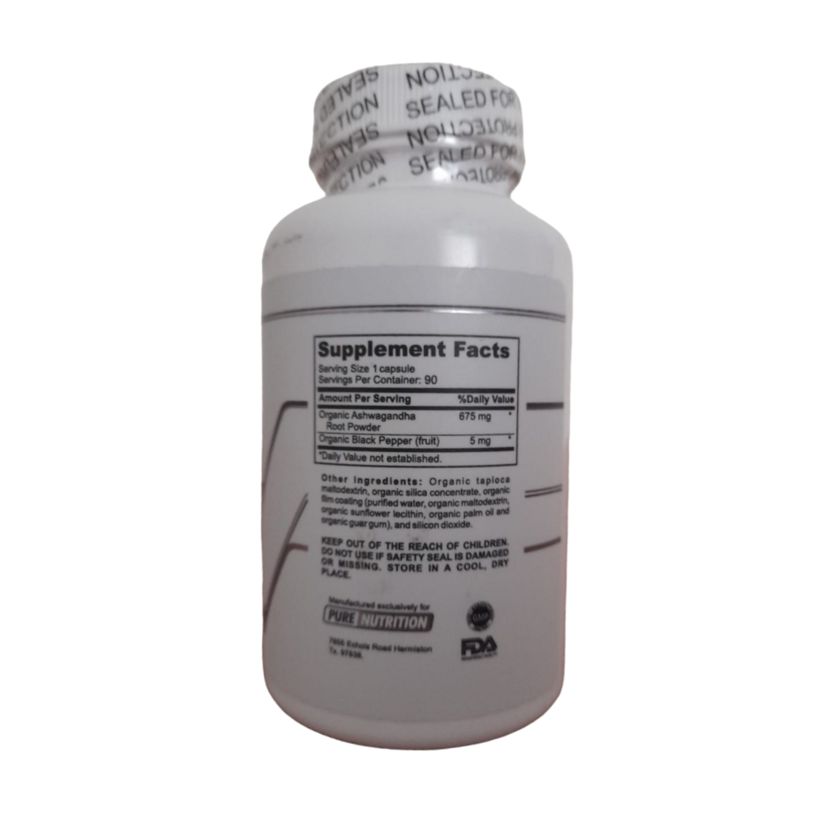 PURE NUTRITION ASHWAGANDA 675MG 90 CAPS PURE NUTRITION