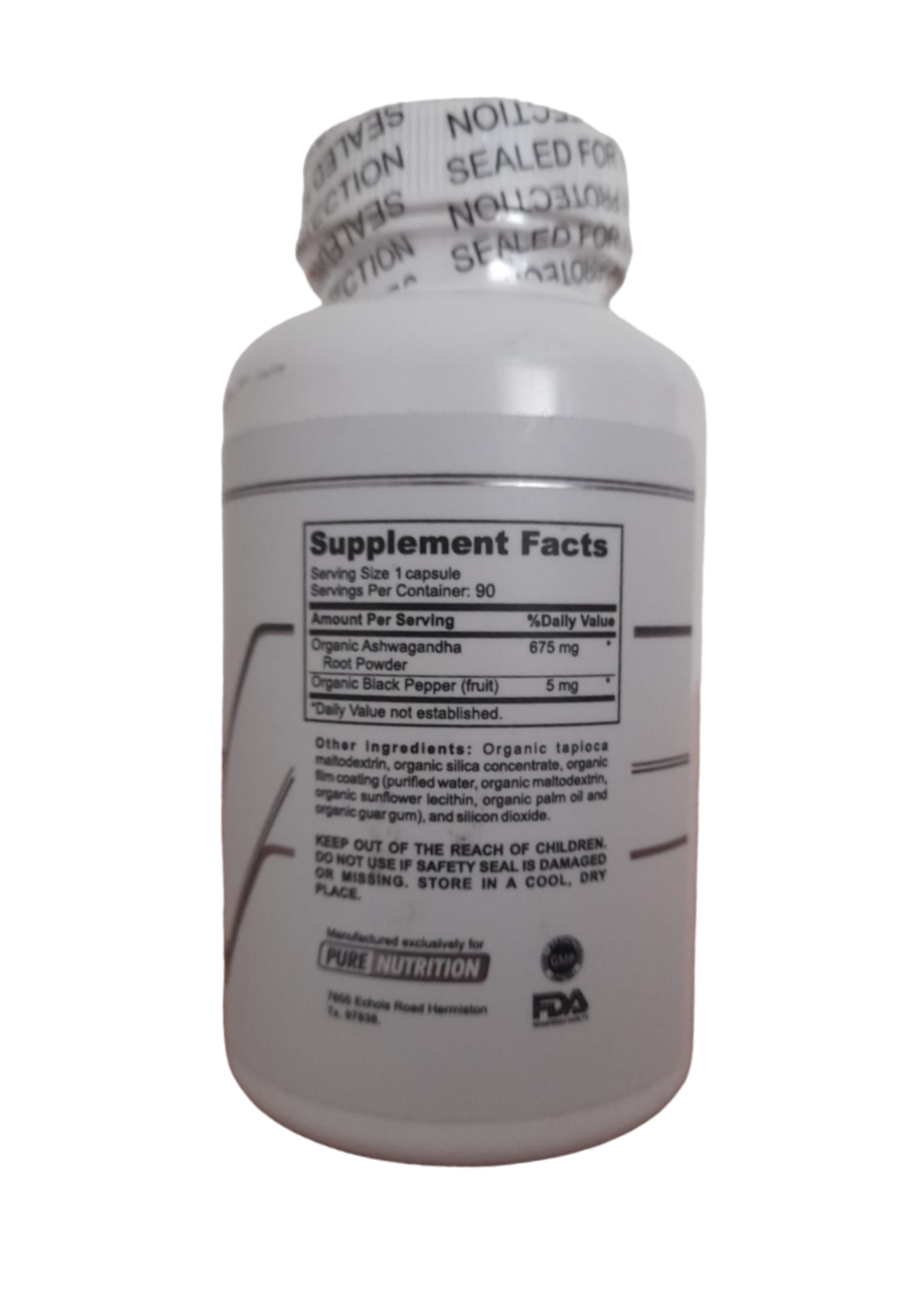 PURE NUTRITION ASHWAGANDA 675MG 90 CAPS PURE NUTRITION