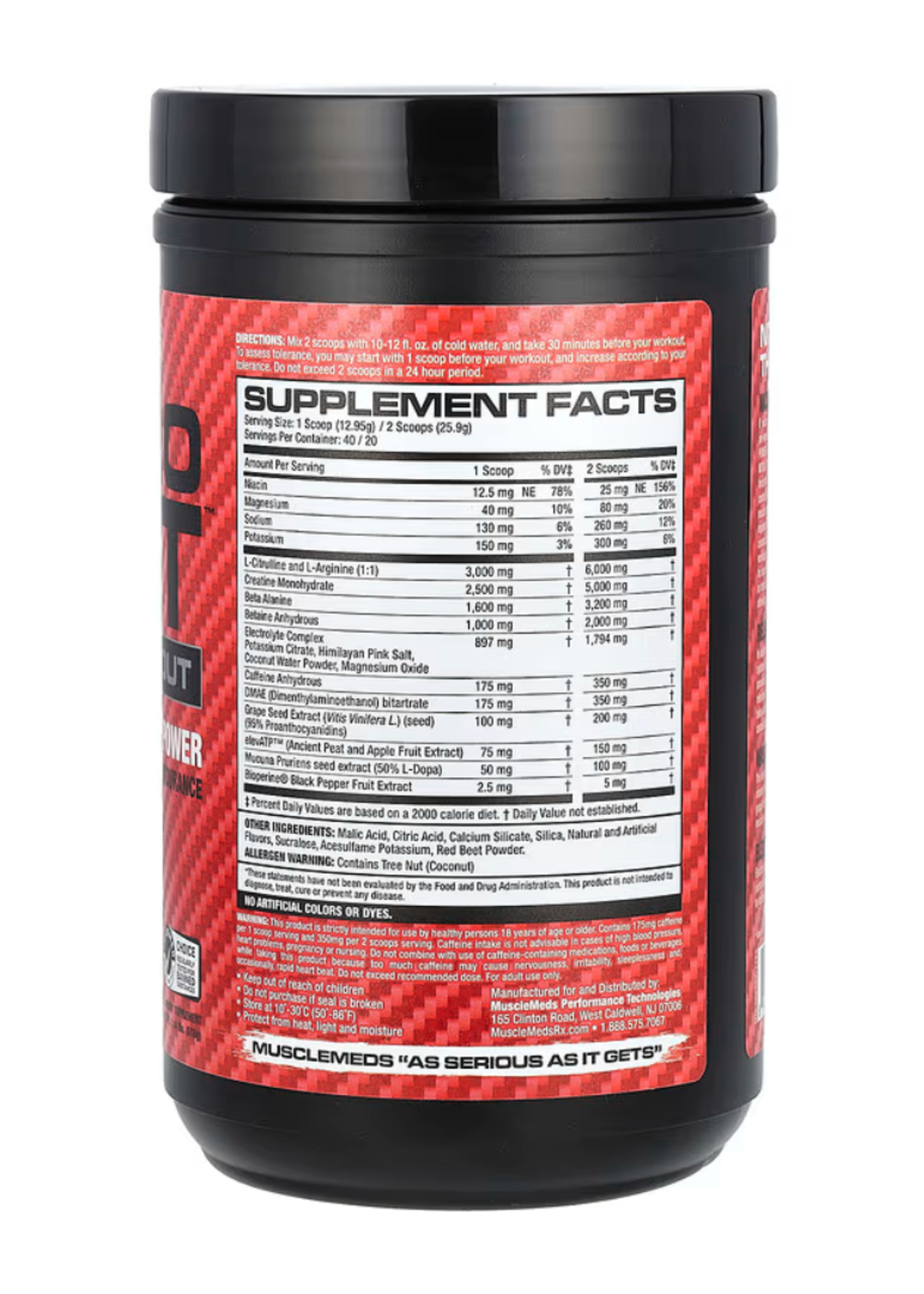 MUSCLE MEDS NITRO LIFT PREWORKOUT 40SV MUSCLE MEDS