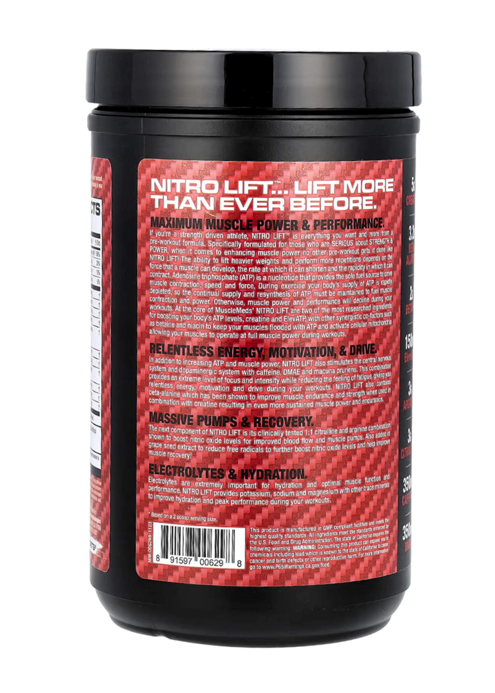 MUSCLE MEDS NITRO LIFT PREWORKOUT 40SV MUSCLE MEDS