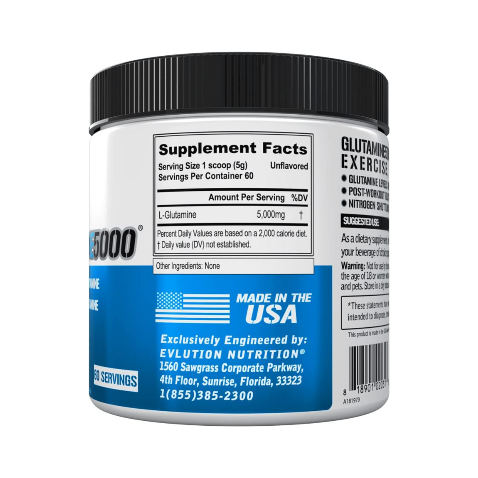 EVL NUTRITION GLUTAMINE 5000 EVL NUTRITION 60SV