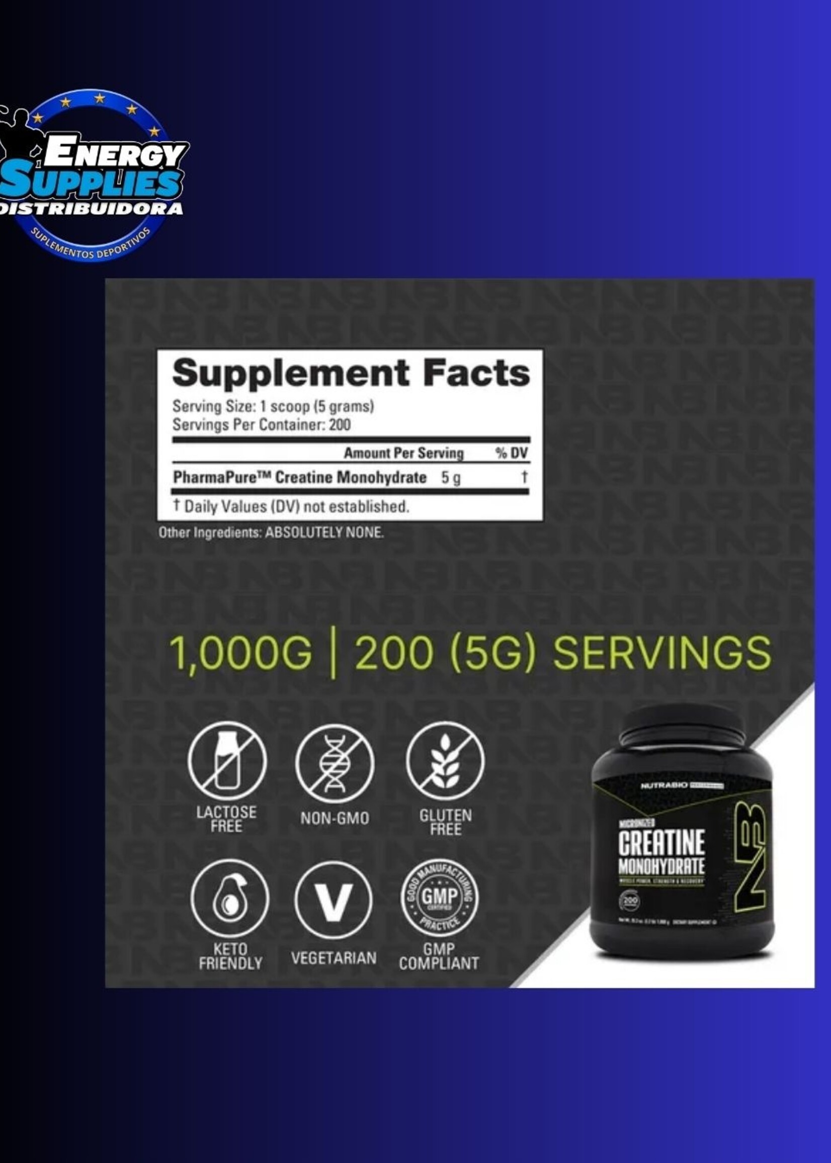 NUTRABIO CREATINA NUTRABIO 1KG 200SV