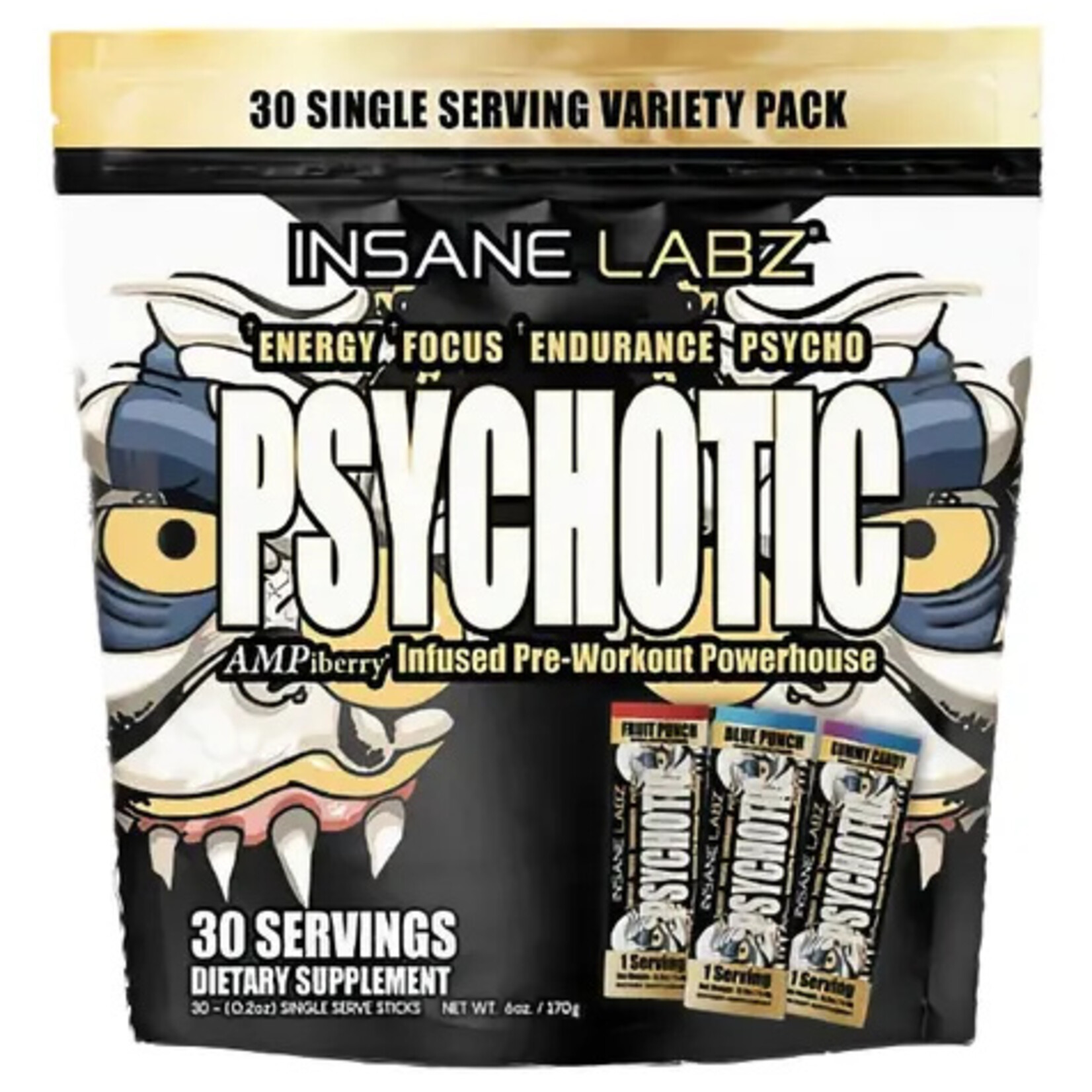 INSANE LABZ PSYCHOTIC GOLD INSANE LABZ 30 STICKS VARIETY BAG FLAVOR
