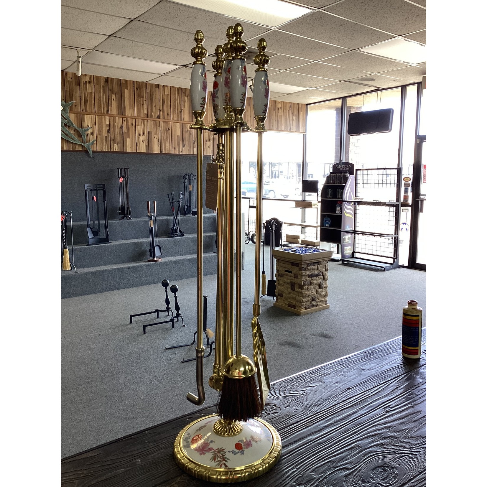 Dagan Industries Polished Brass Fireplace Toolset  IV