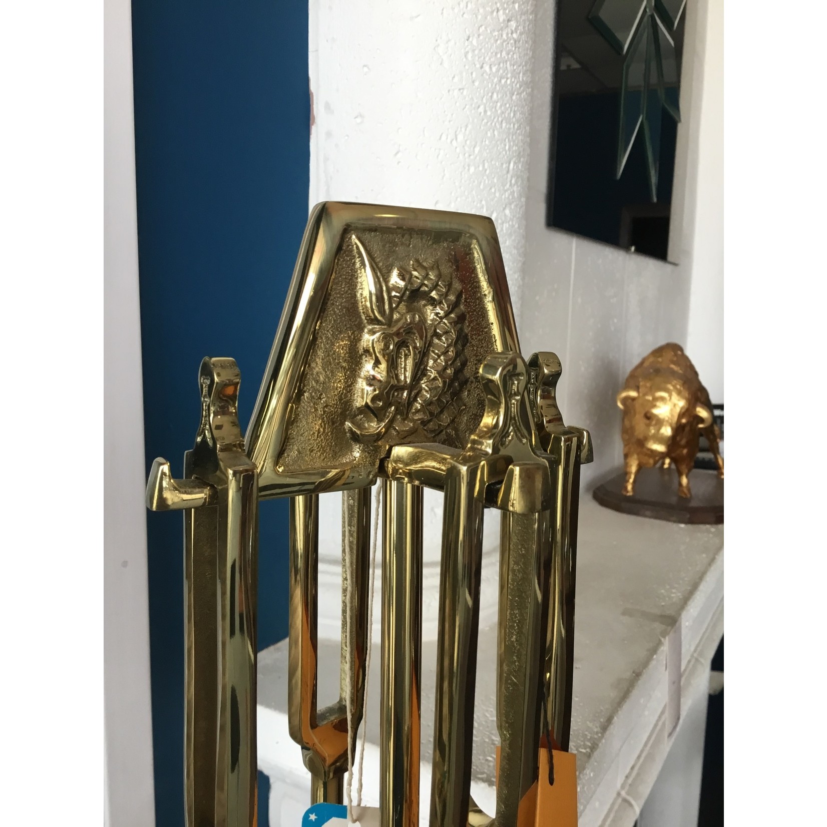 Polished Brass Fireplace Toolset  V