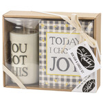 Prim By Kathy Box Sign Candle Set - Joy