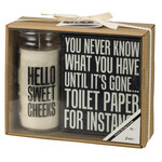 Prim By Kathy Box Sign Candle Set - Toilet