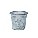 Vagabond Vintage Metal and Zinc Finish Fleur de Lis Flower Pot