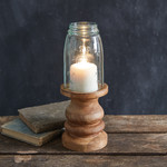 CTW Wooden Candle Holder with Mason Jar Chimney - Quart
