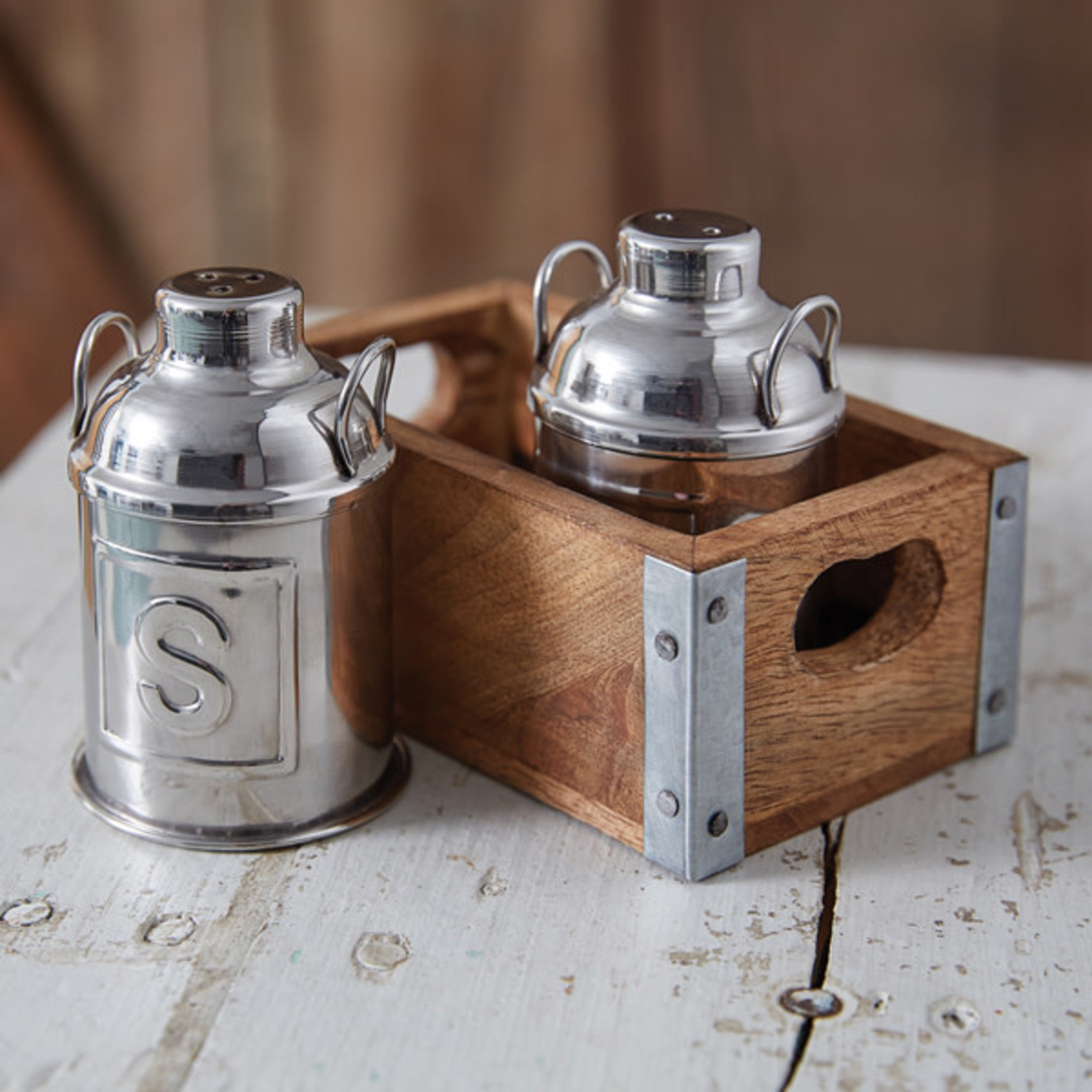 CTW Milk Can Salt and Pepper Caddy