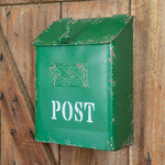 CTW Green Post Box with Bird