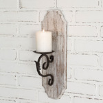 CTW White Wood Pillar Candle Sconce