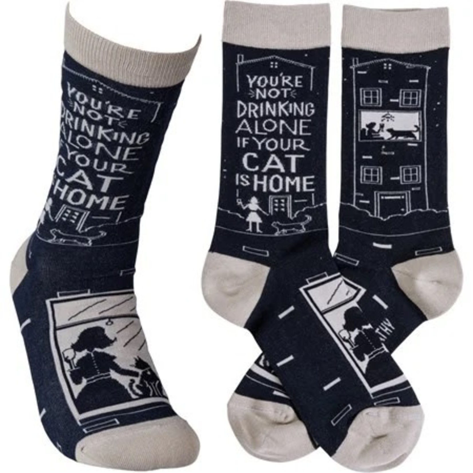 Prim By Kathy Socks - Cat Is Home