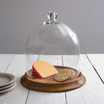 CTW Medium Glass Bell Shaped Cloche with Wood Base
