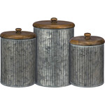 Prim By Kathy Canister Set - Galvanized
