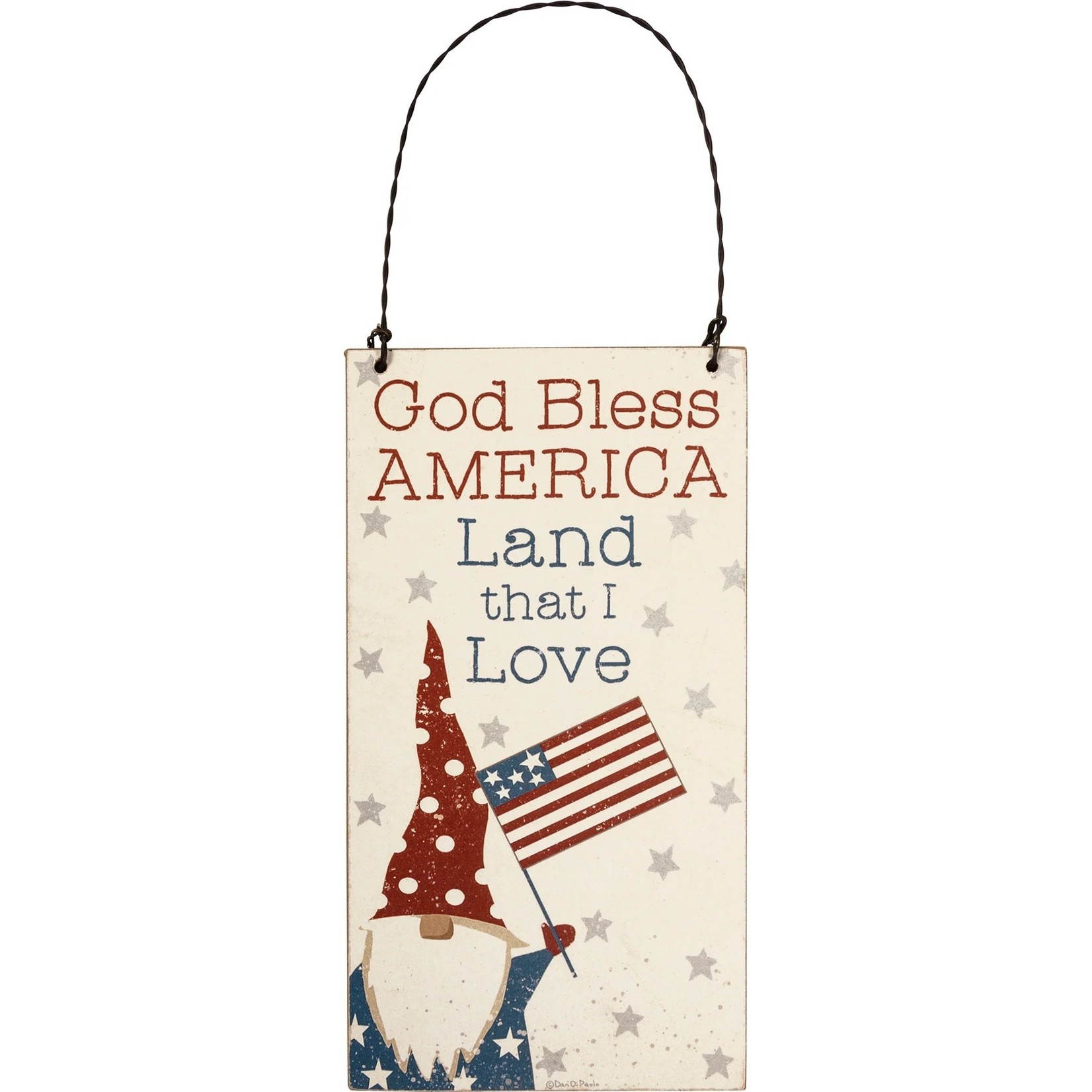 Prim By Kathy Ornament - Bless America