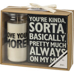 Prim By Kathy Box Sign Candle Set - Love