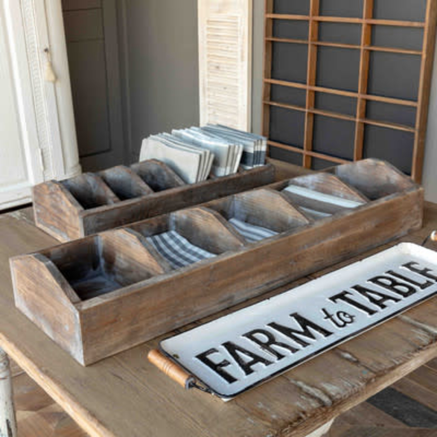 Divided Wooden Display Box, 33"
