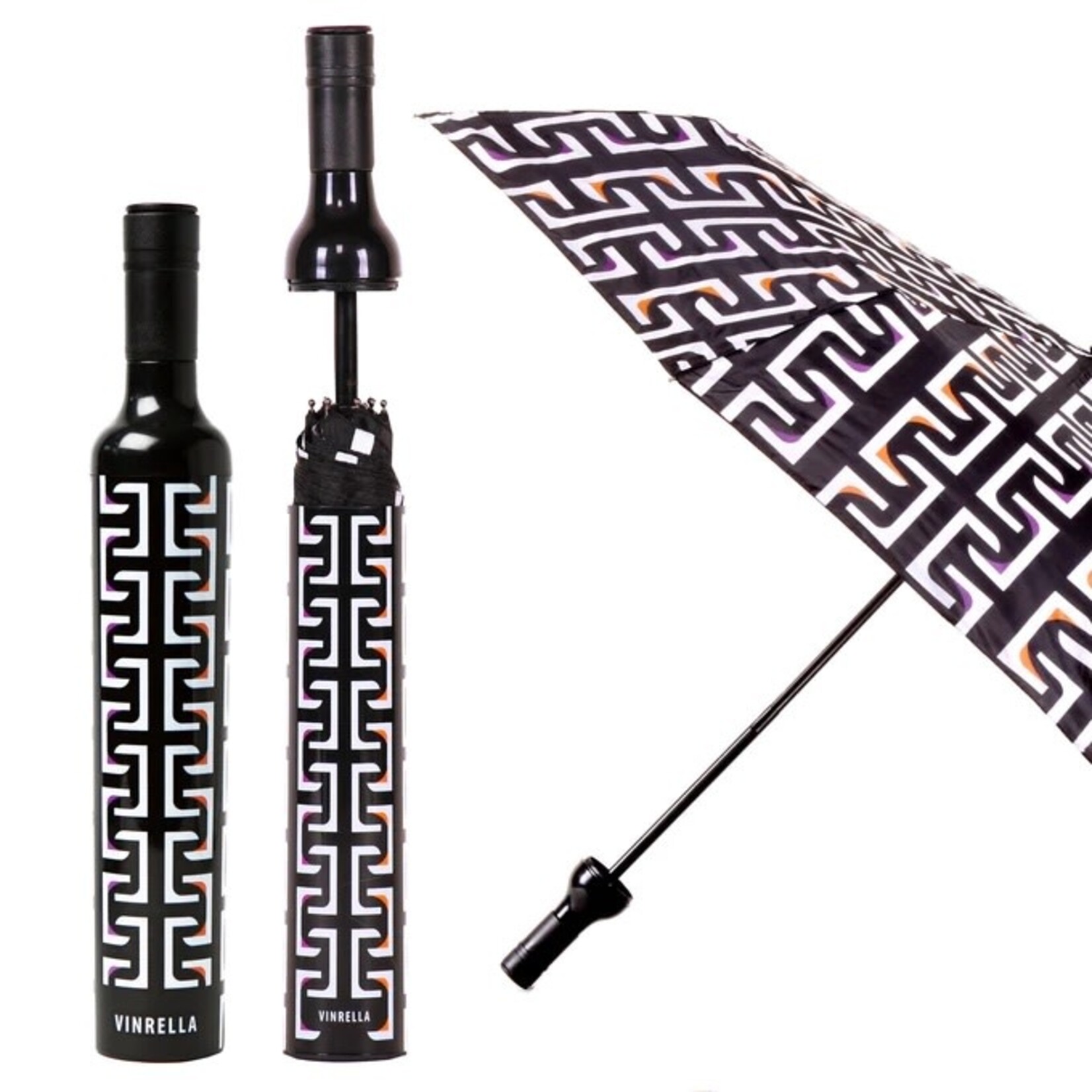 Vinrella Geometric Black Bottle Umbrella