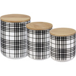 Prim By Kathy Black Plaid Canister Set