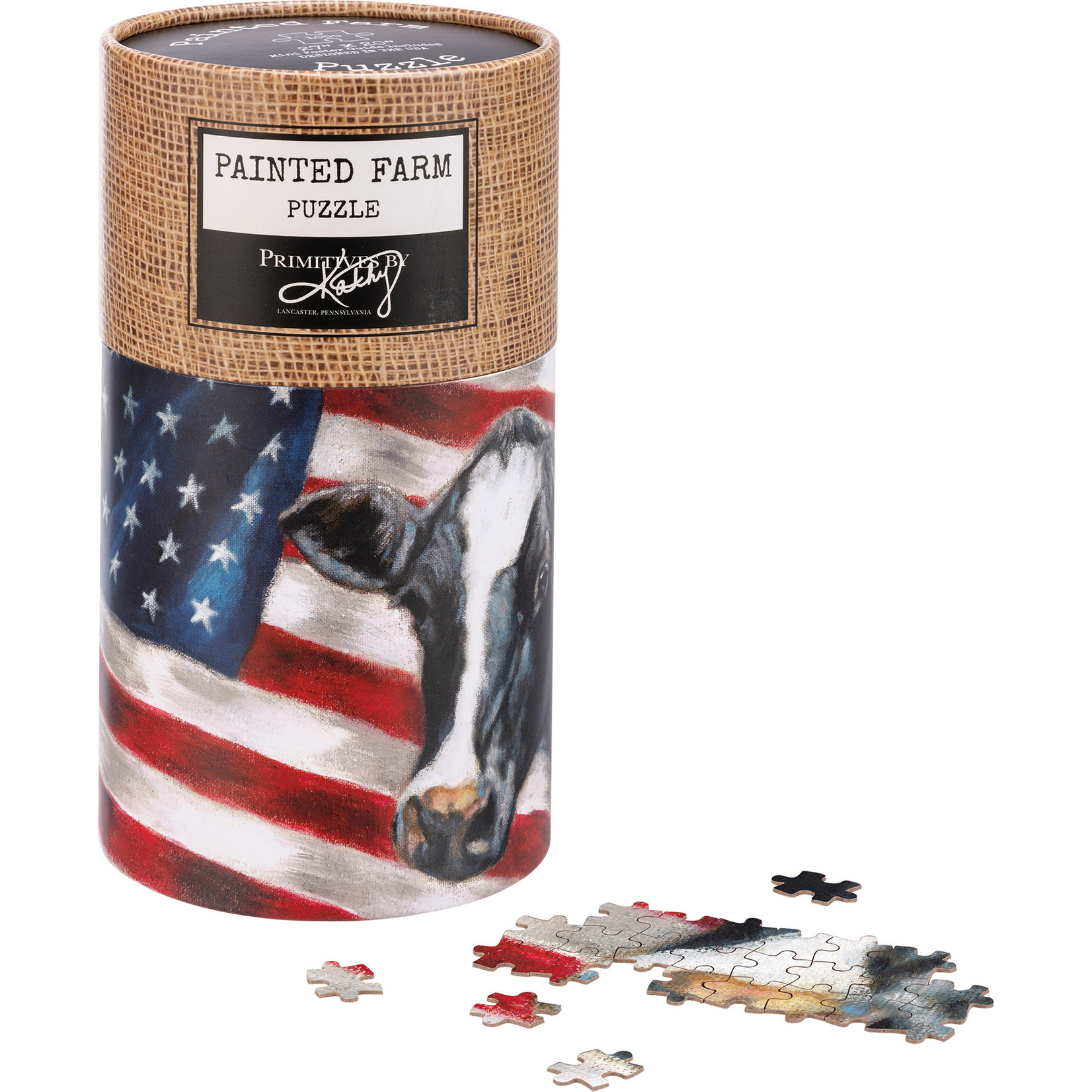 Prim By Kathy Cow And Flag Puzzle