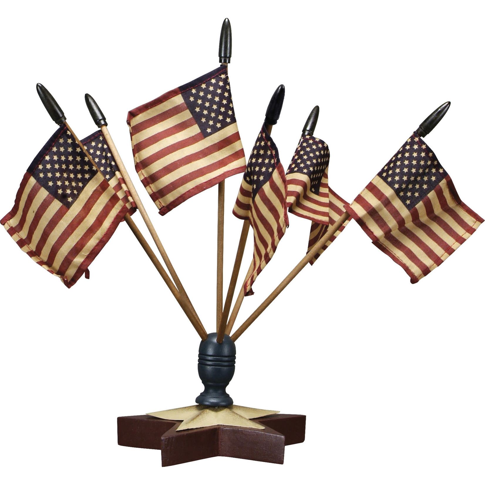 Prim By Kathy Star Flag Finial With Flags
