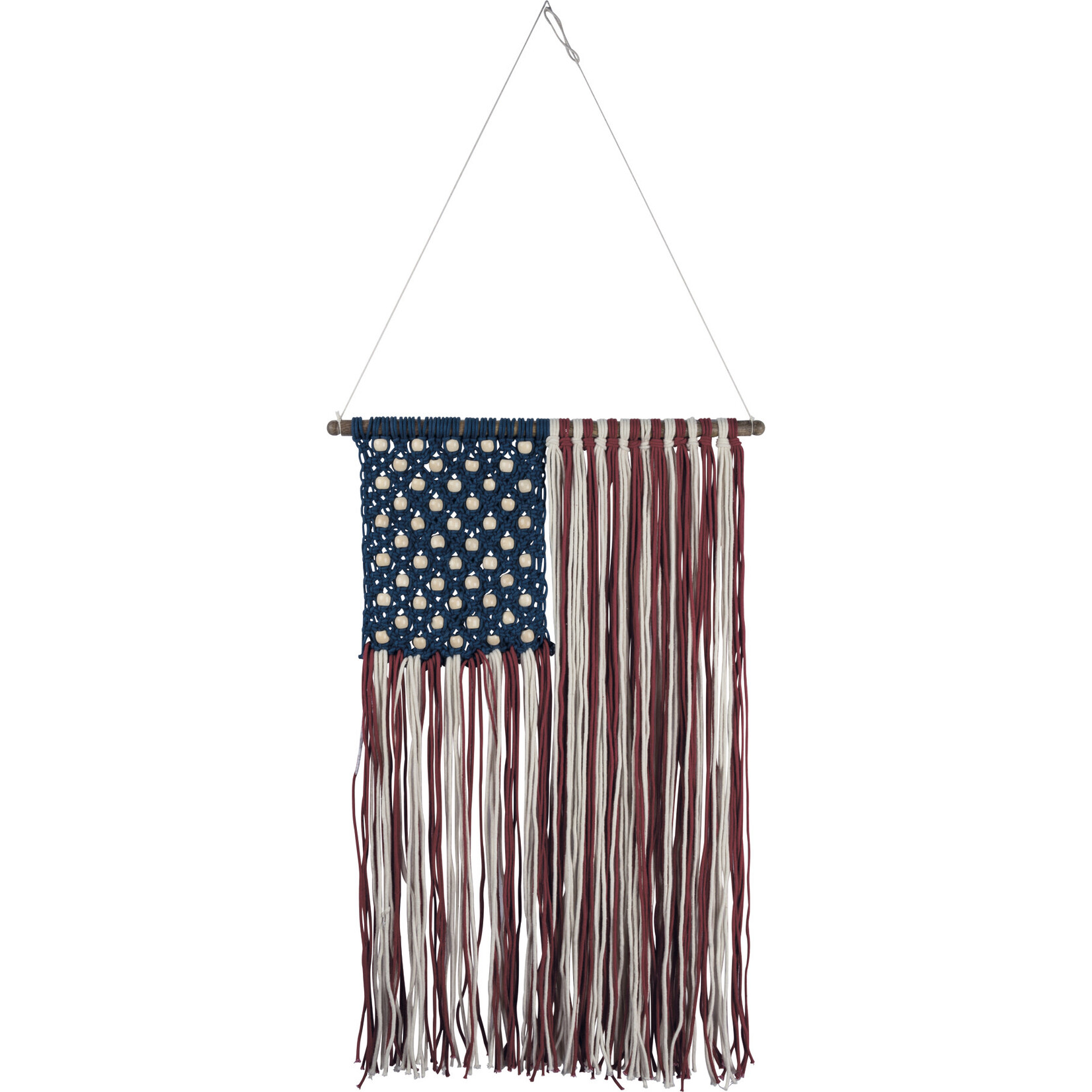 Prim By Kathy Flag Macrame Wall Hanging