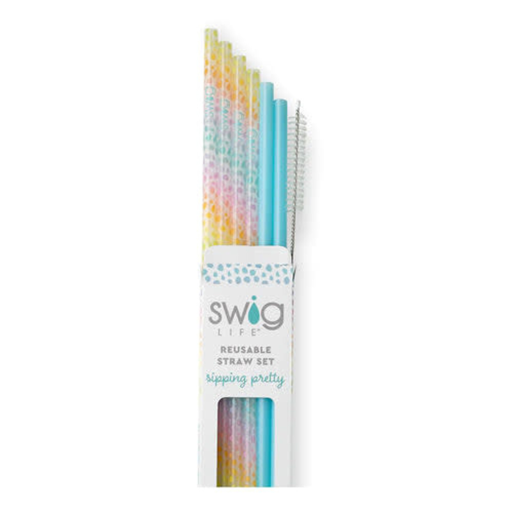 swig life Wild Child + Aqua Reusable Straw Set
