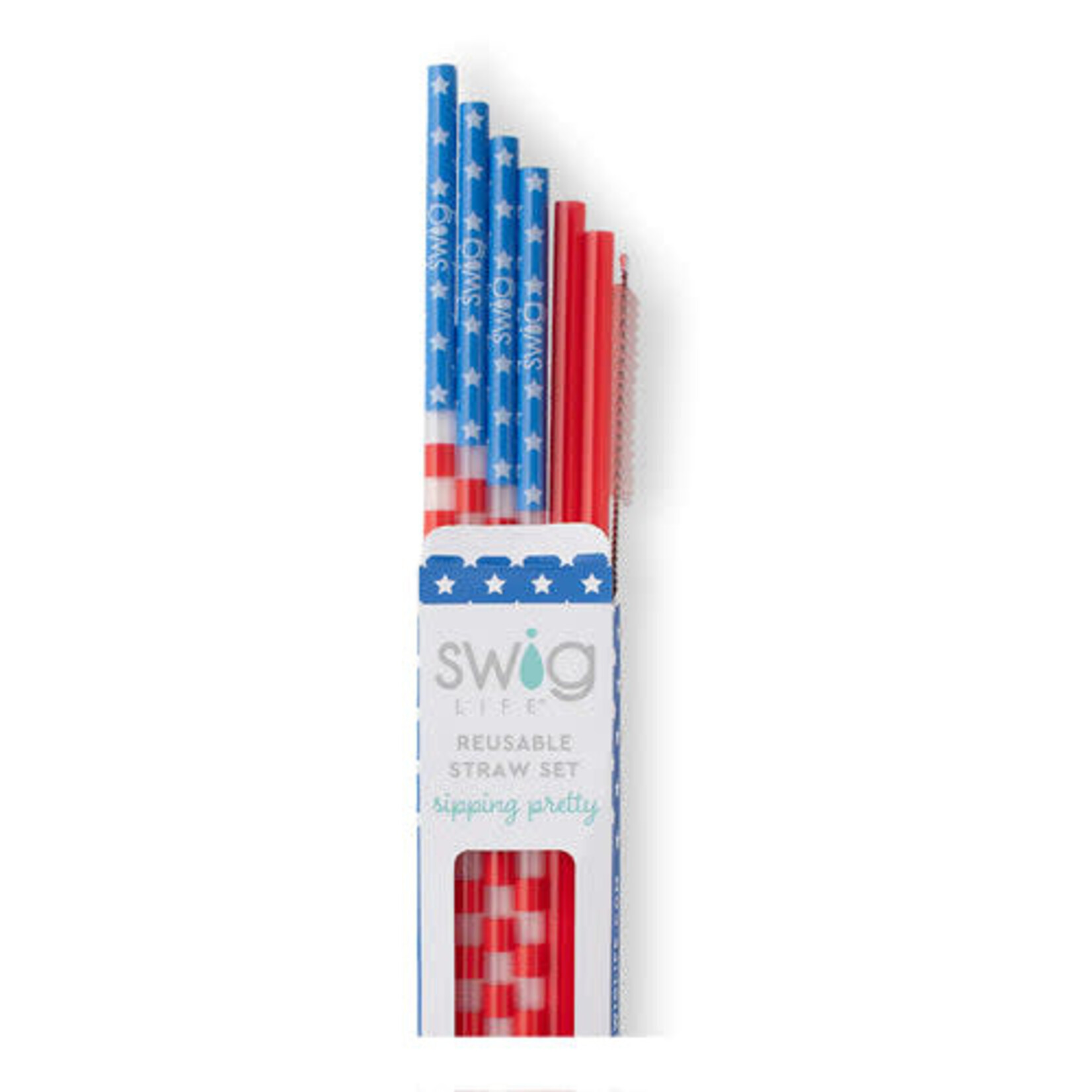 swig life Stars & Stripes Reusable Straw Set