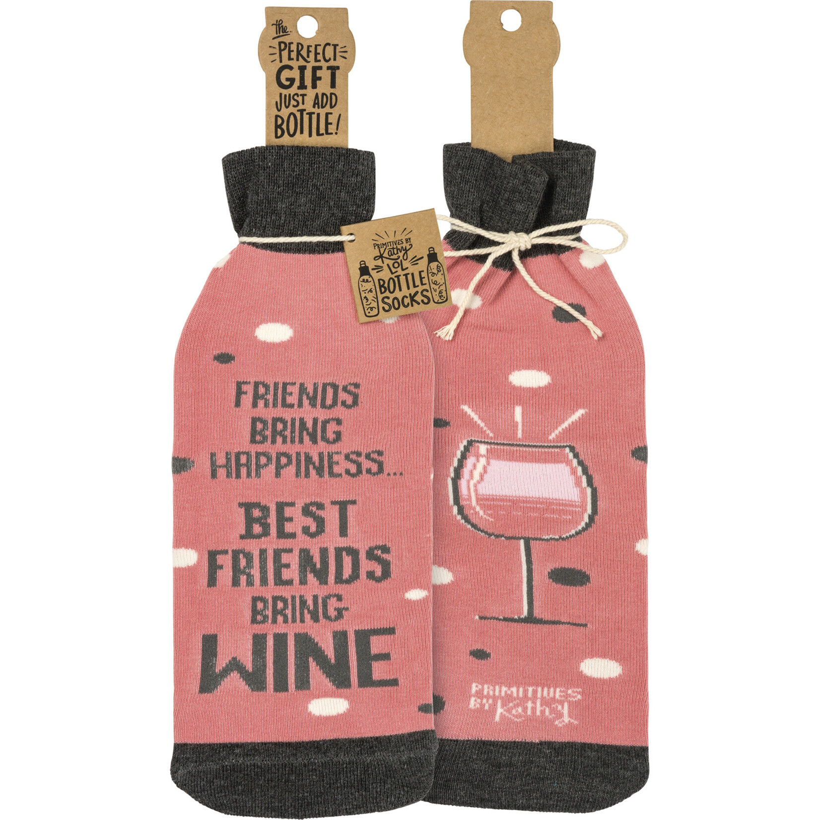 Prim By Kathy Friends Bring Happiness Bottle Sock