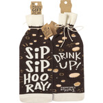 Prim By Kathy Sip Sip Hooray Drink Up Bottle Sock