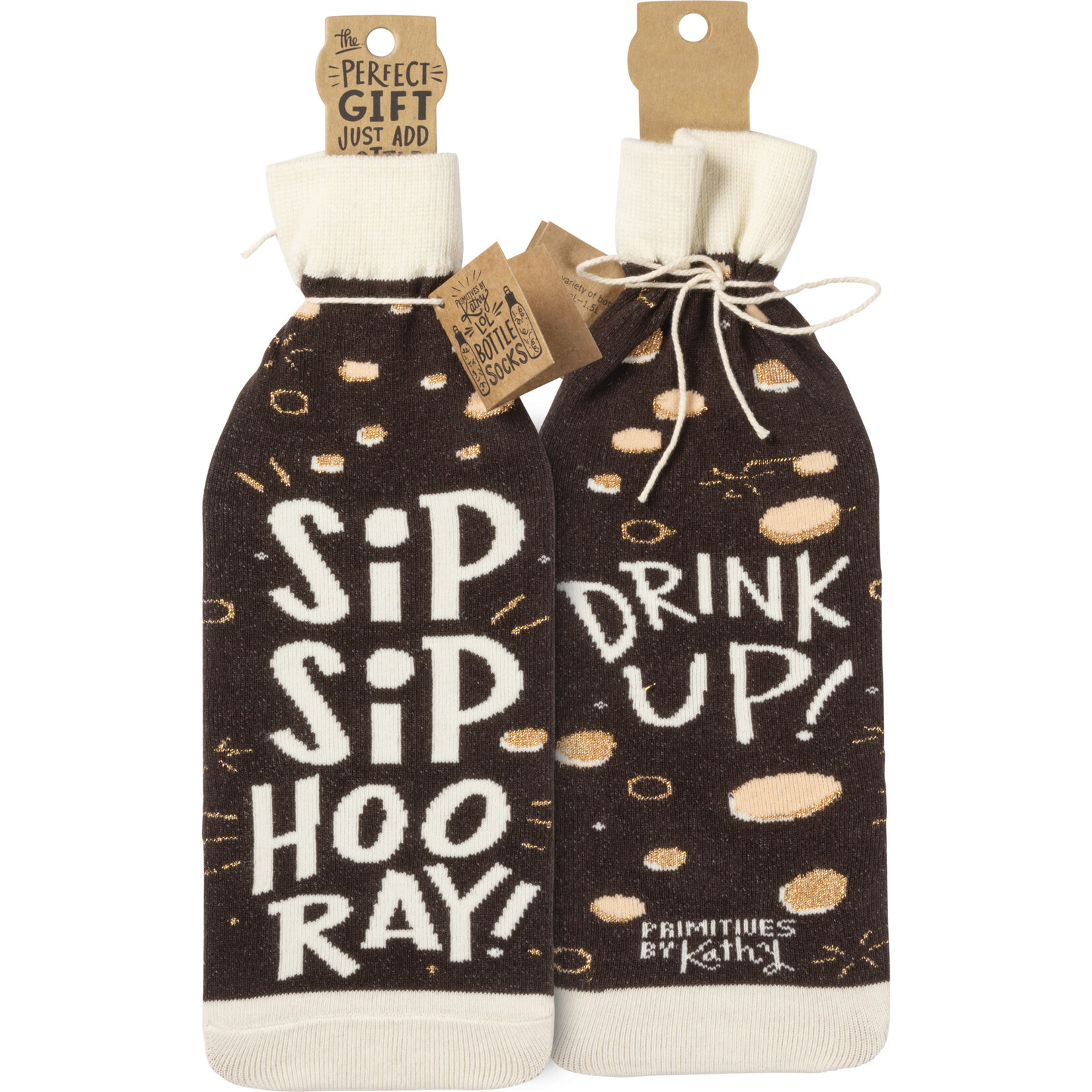 Prim By Kathy Sip Sip Hooray Drink Up Bottle Sock