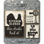 Prim By Kathy Rustic Farm Sweet Farm Magnet Set