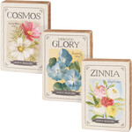 Prim By Kathy Flower Seed Packets Block Sign Set