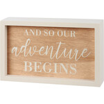 Prim By Kathy Our Adventure Begins Inset Box Sign