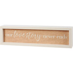 Prim By Kathy Our Love Story Never Ends Inset Box Sign