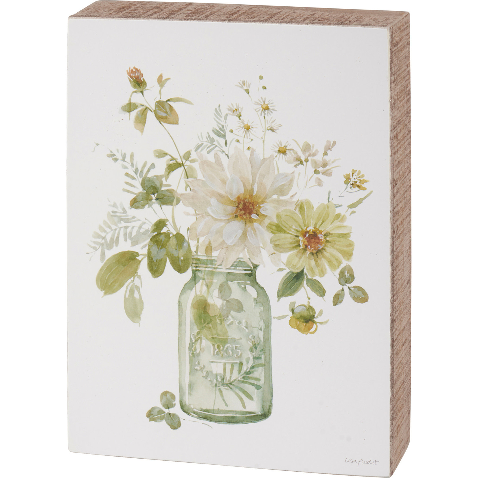 Floral Canning Jar Box Sign