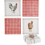 Prim By Kathy Roosters Coaster Set