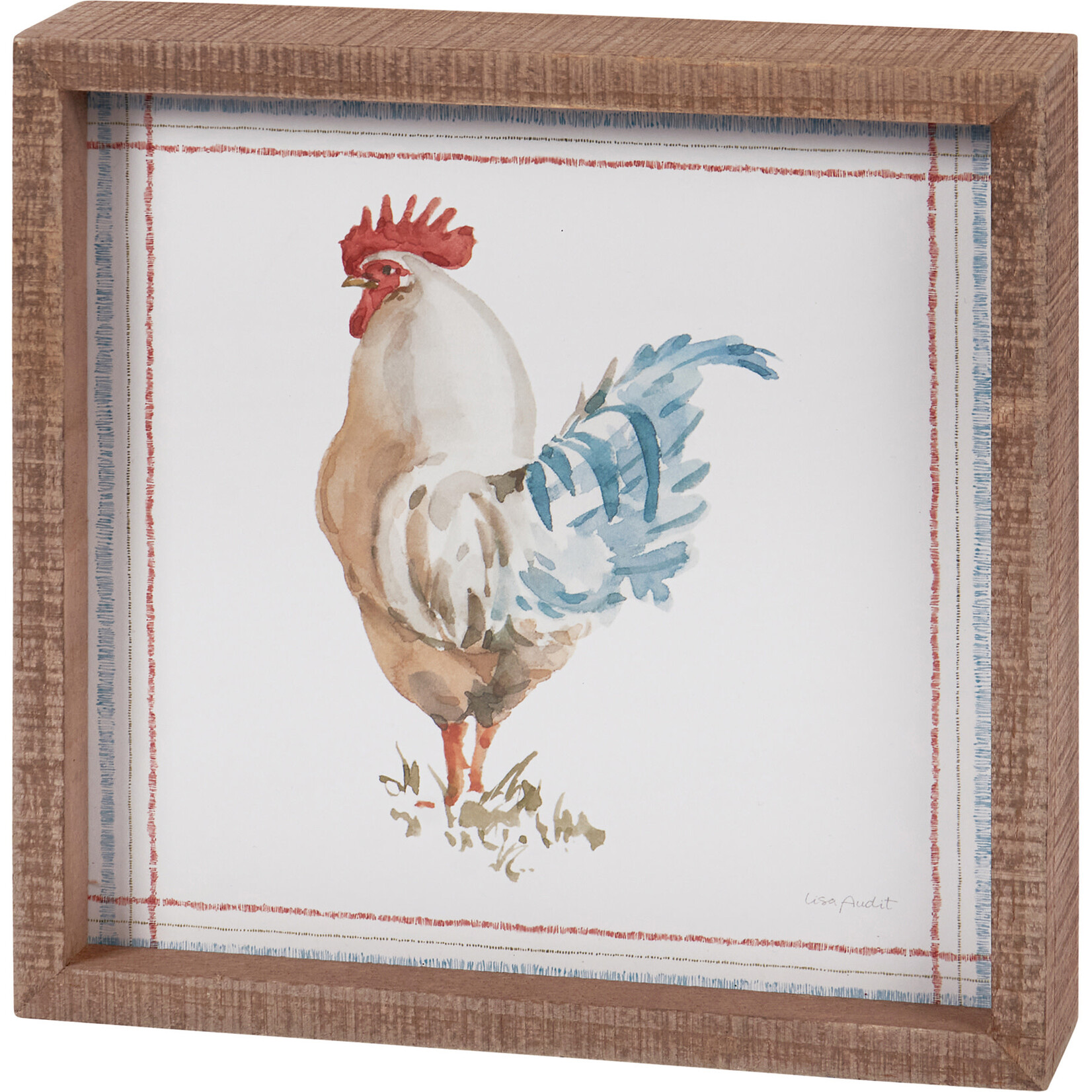 Prim By Kathy Rooster Inset Box Sign