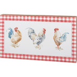 Prim By Kathy Rooster Trio Box Sign