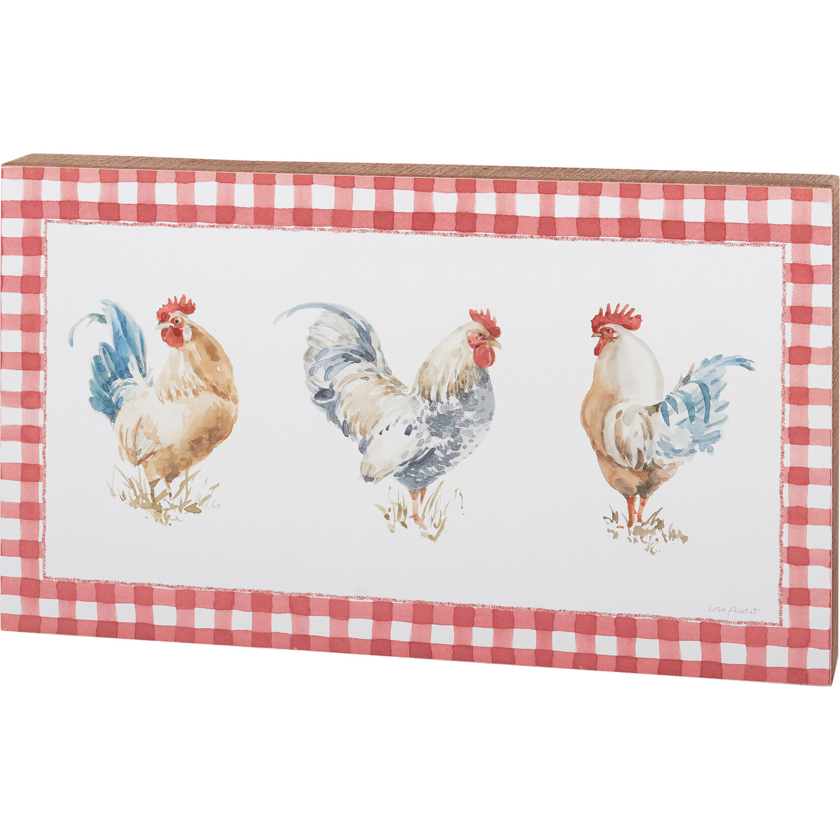 Prim By Kathy Rooster Trio Box Sign