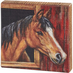 Prim By Kathy Buckskin Horse Block Sign