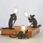 Faire Black Mouse Resin Night Light up standing