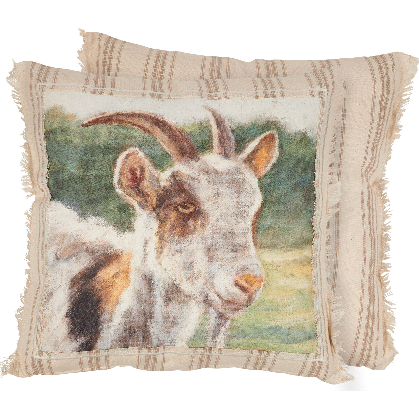 Prim By Kathy Brown And White Goat Pillow