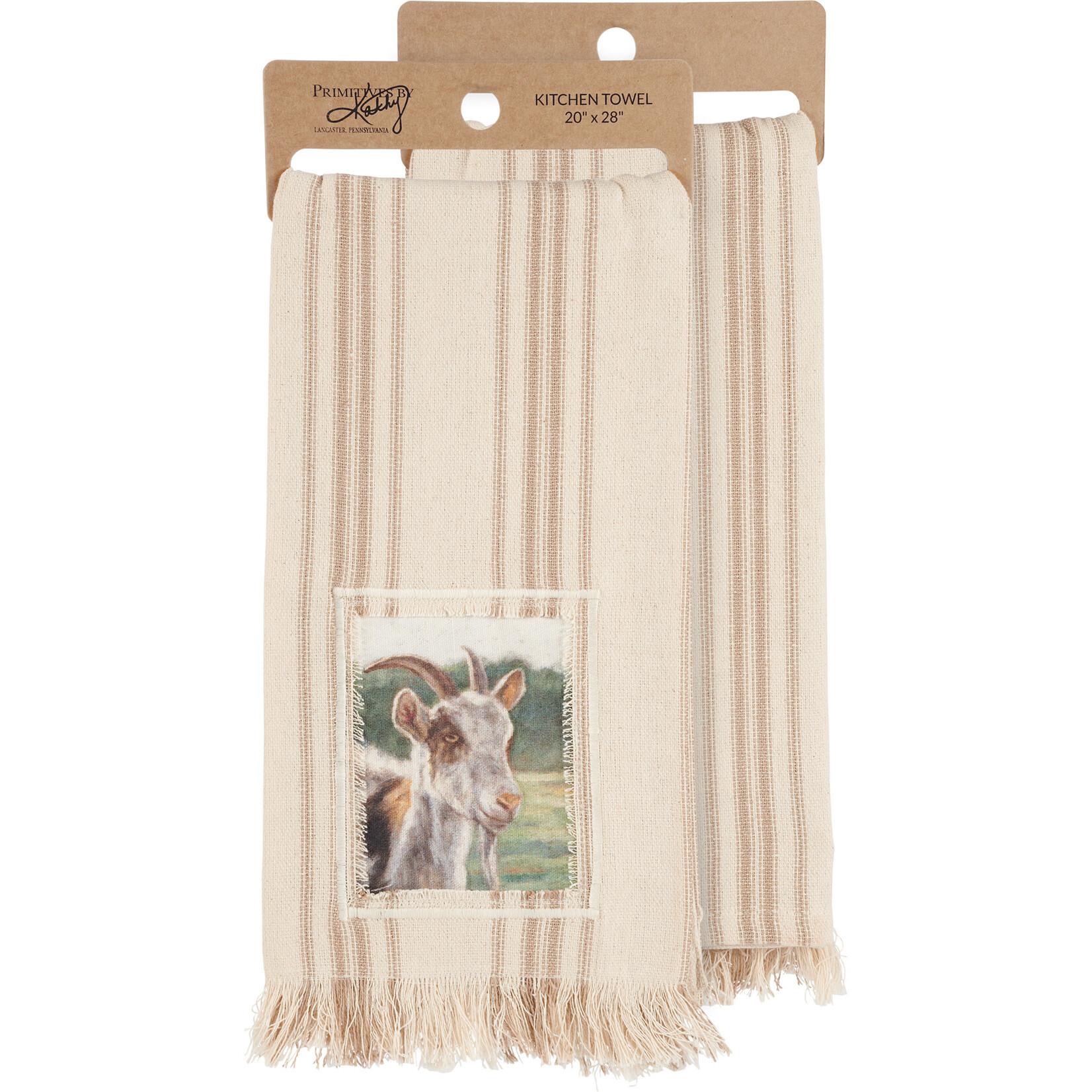 Prim By Kathy Brown And White Goat Kitchen Towel