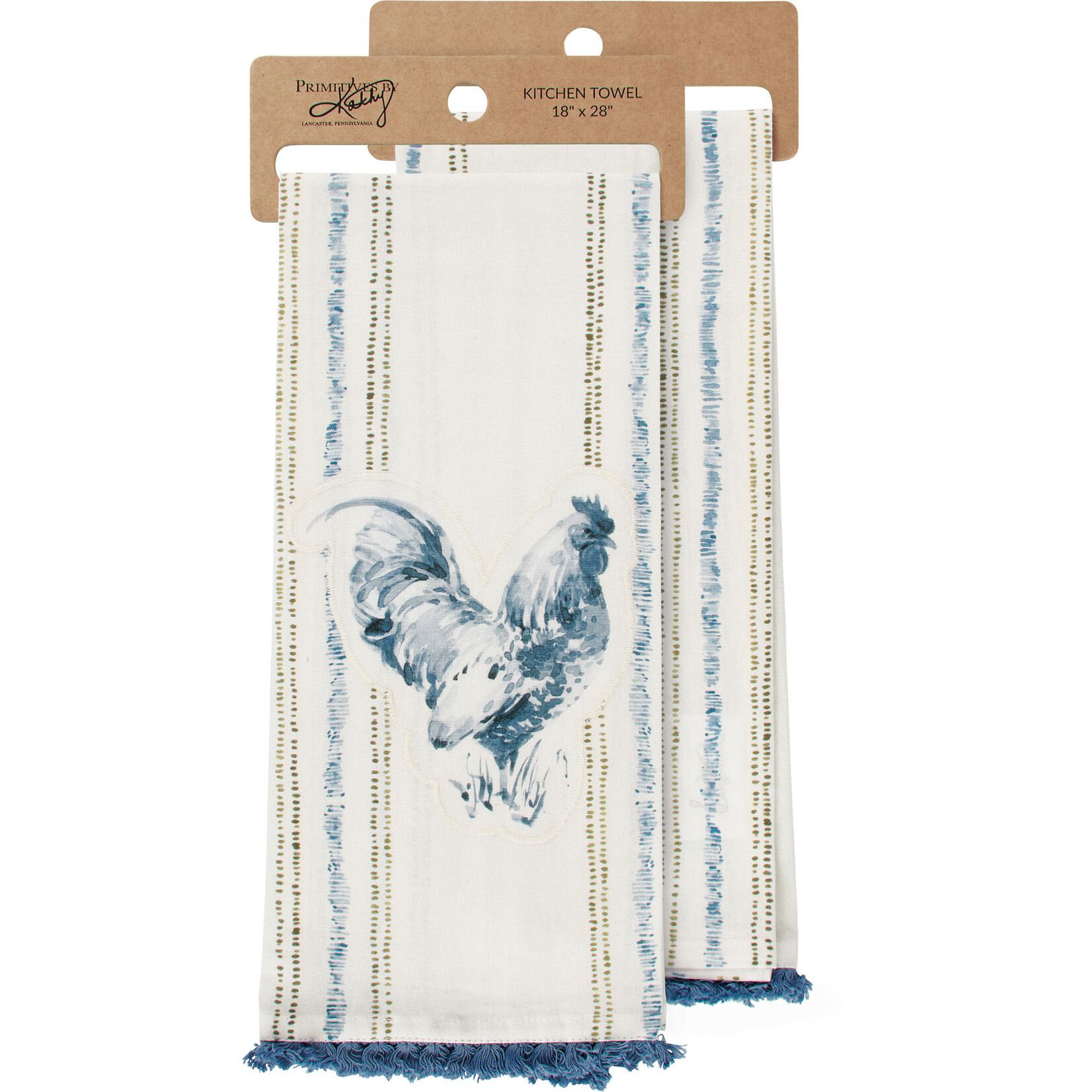 Prim By Kathy Blue Rooster Kitchen Towel