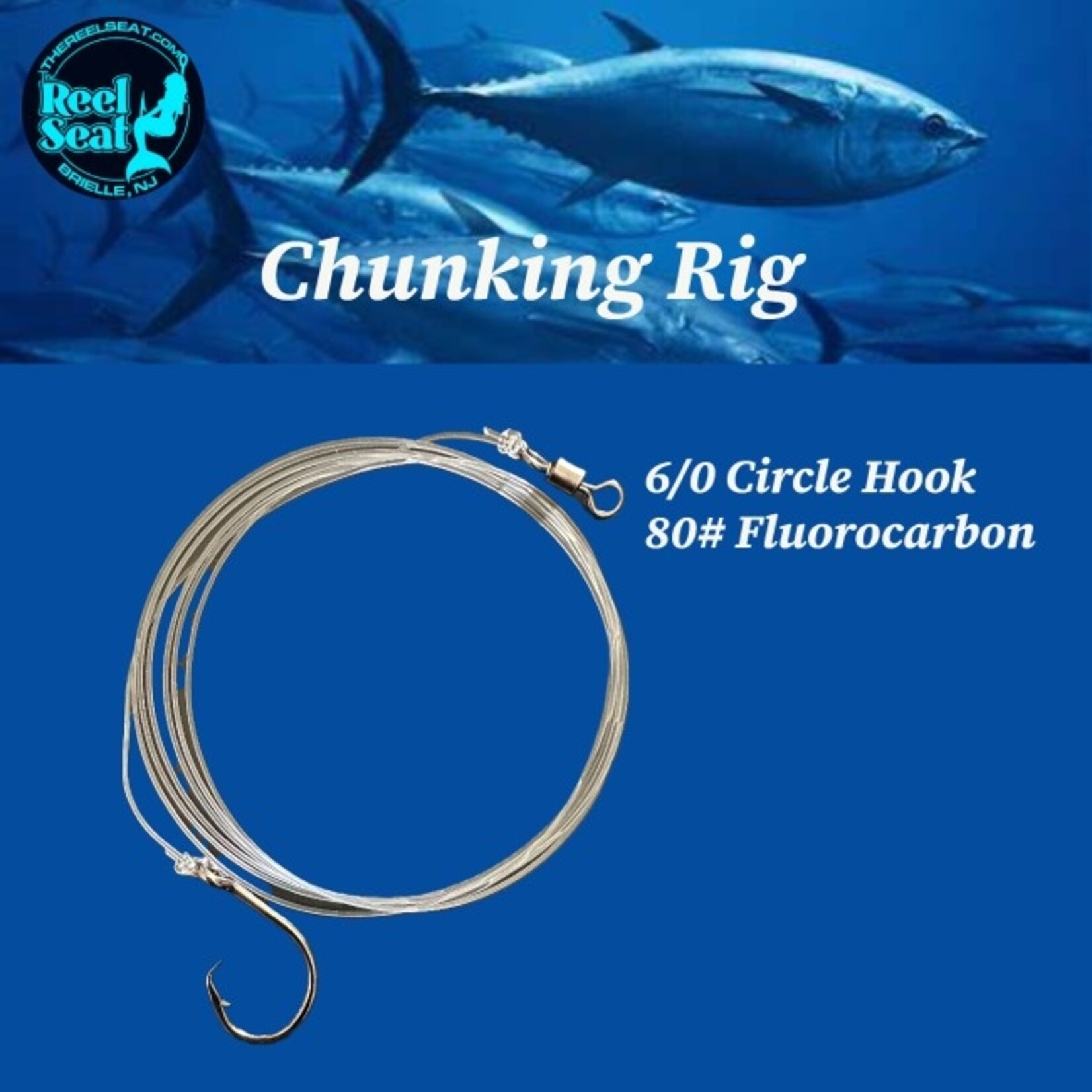 The Reel Seat RS Chunking Rig 6/0 circle hook 80lb Fluorocarbon