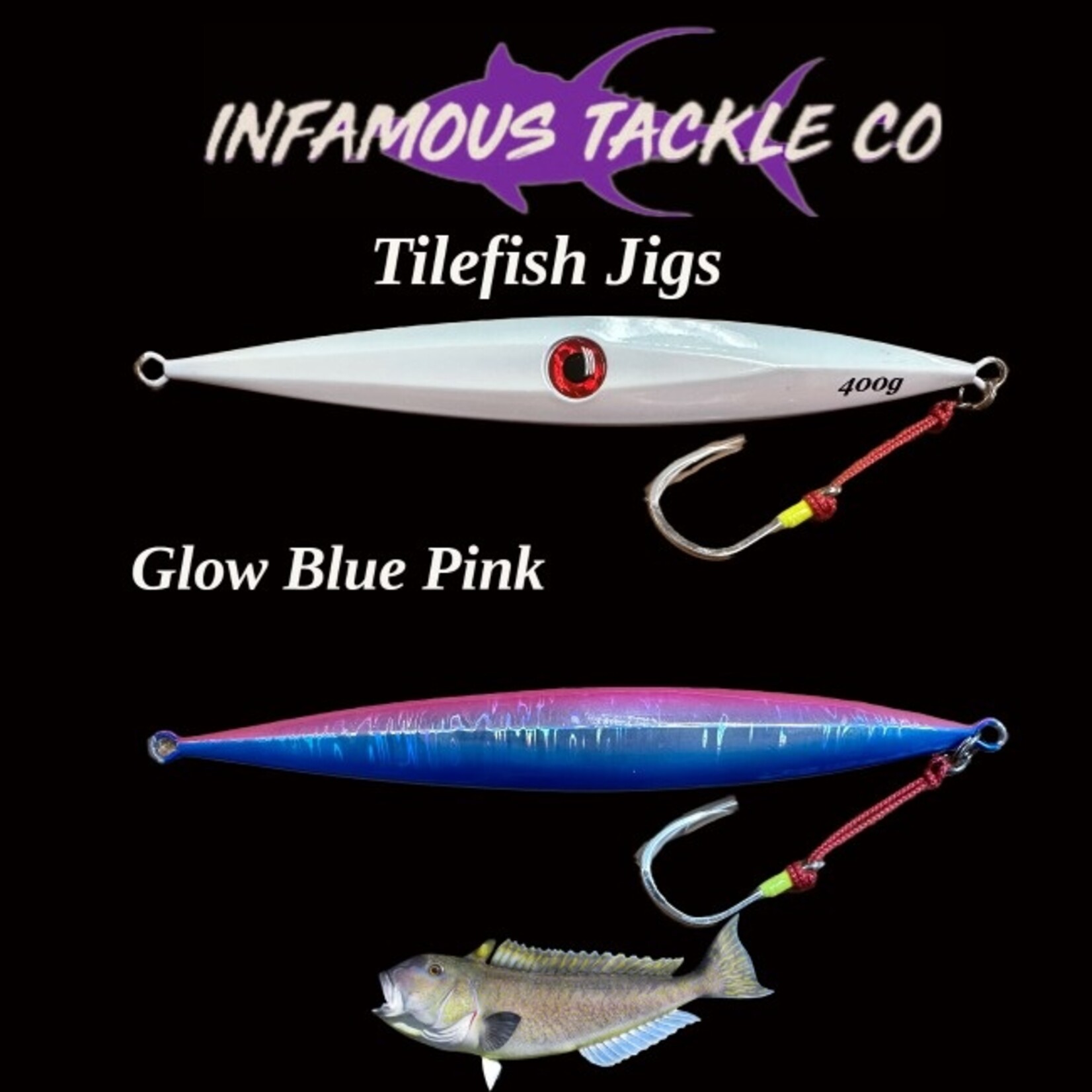 Infamous Tackle Co. Tilefish Red Eye Jigs